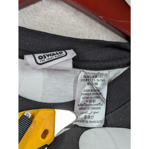 Disney Oswald The Lucky Rabbit Shirt Mens SMALL Black White Cast Member All Over - Picture 2 of 8